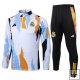 Chandal de Sudadera del Real Madrid Nino 24-25 Blanco y Amarillo