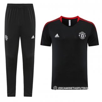Chandal del Manchester United Manga Corta 2023-24 Negro