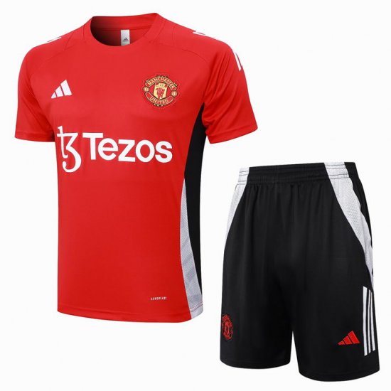 Chandal del Manchester United Manga Corta 2024-25 Rojo - Pantalon Corto - Haga un click en la imagen para cerrar