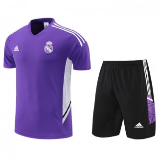 Chandal del Real Madrid Manga Corta 22-23 Purpura - Pantalon Corto