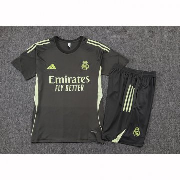 Chandal del Real Madrid Manga Corta 25-26 Gris Verde - Pantalon Corto