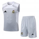 Chandal del Real Madrid Sin Mangas 25-26 Gris Blanco