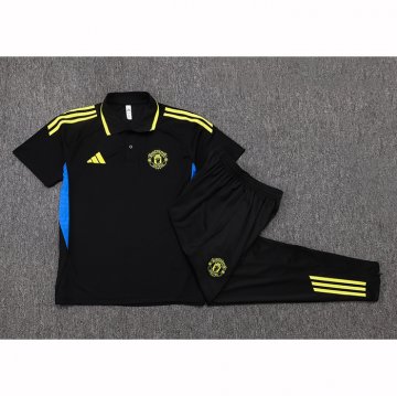 Conjunto Polo del Manchester United 25-26 Negro Amarillo