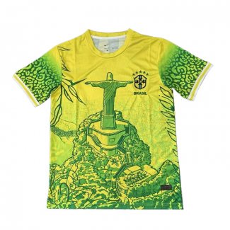 Tailandia Camiseta Brasil Jesus 25-26 Amarillo Verde
