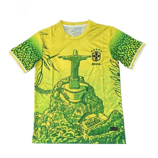 Tailandia Camiseta Brasil Jesus 25-26 Amarillo Verde - Haga un click en la imagen para cerrar