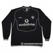 Camiseta Manchester United Portero Manga Larga Retro 2000-2002 Negro