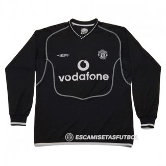 Camiseta Manchester United Portero Manga Larga Retro 2000-2002 Negro