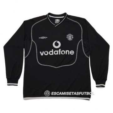 Camiseta Manchester United Portero Manga Larga Retro 2000-2002 Negro