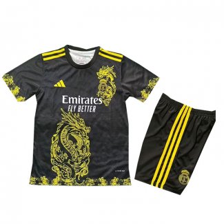 Camiseta Real Madrid Dragon Nino 2025-2026 Negro