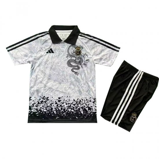 Camiseta Real Madrid Dragon Nino 25-26 Gris - Haga un click en la imagen para cerrar