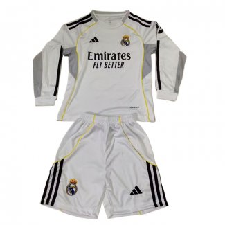 Camiseta Real Madrid 1ª Manga Larga Nino 25-26
