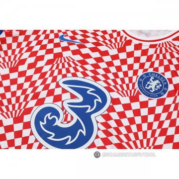 Camiseta de Entrenamiento Chelsea 22-23 Rojo y Blanco