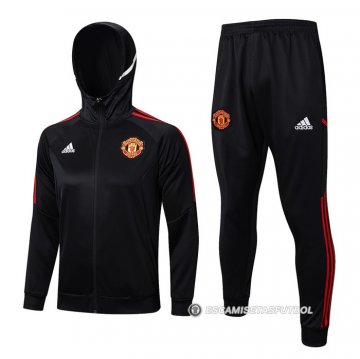 Chandal con Capucha del Manchester United 2022-23 Negro
