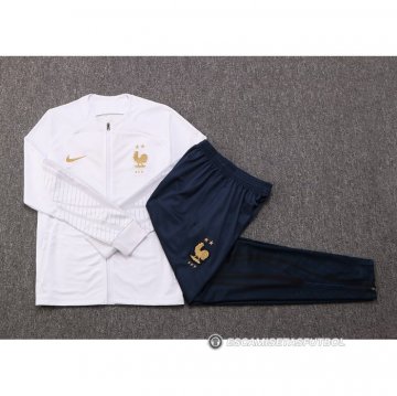 Chandal de Chaqueta del Francia 22-23 Blanco