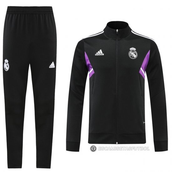 Chandal de Chaqueta del Real Madrid Nino 22-23 Negro - Haga un click en la imagen para cerrar