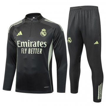 Chandal de Sudadera del Real Madrid Nino 25-26 Gris Verde