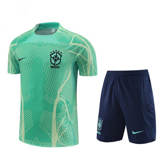 Chandal del Brasil Manga Corta 2022-23 Verde - Pantalon Corto - Haga un click en la imagen para cerrar