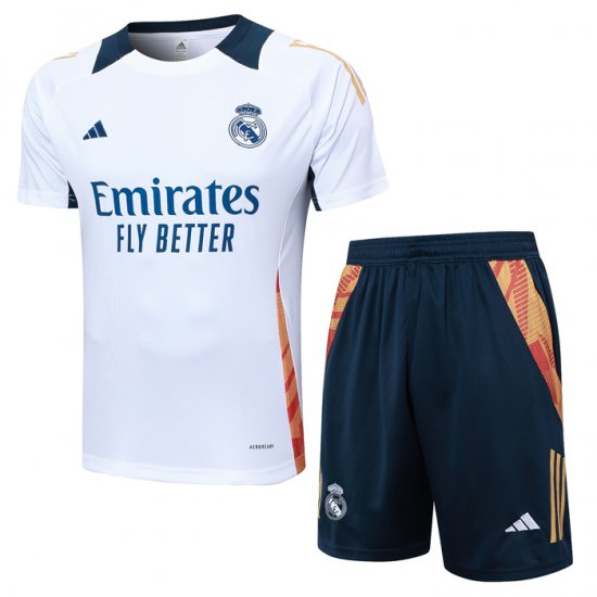 Chandal del Real Madrid Manga Corta 2024-25 Blanco - Pantalon Corto - Haga un click en la imagen para cerrar