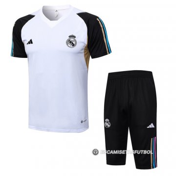 Chandal del Real Madrid Manga Corta 23-24 Blanco - Pantalon Corto