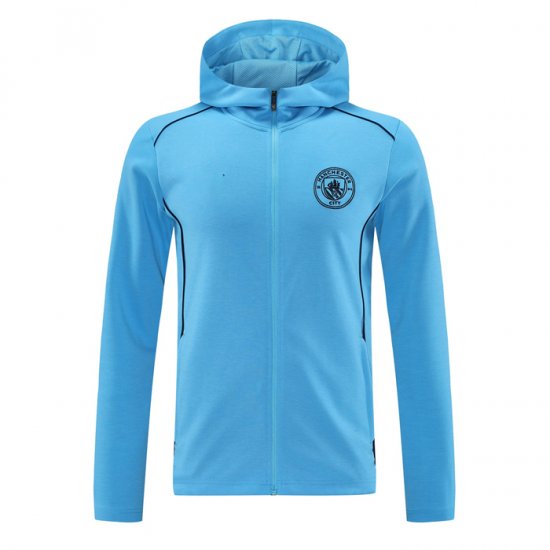 Chaqueta con Capucha del Manchester City 2024-25 Azul - Haga un click en la imagen para cerrar