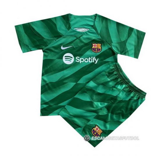 Camiseta Barcelona Portero Nino 23-24 Verde - Haga un click en la imagen para cerrar