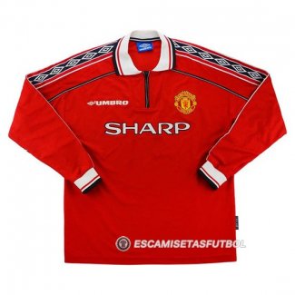 Camiseta Manchester United 1ª Manga Larga Retro 1998-1999
