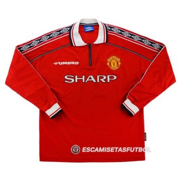Camiseta Manchester United 1ª Manga Larga Retro 1998-1999