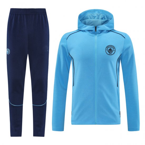 Chandal con Capucha del Manchester City 2024-25 Azul - Haga un click en la imagen para cerrar