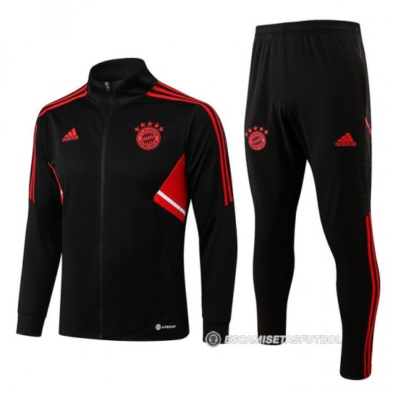 Chandal de Chaqueta del Bayern Munich 22-23 Negro - Haga un click en la imagen para cerrar