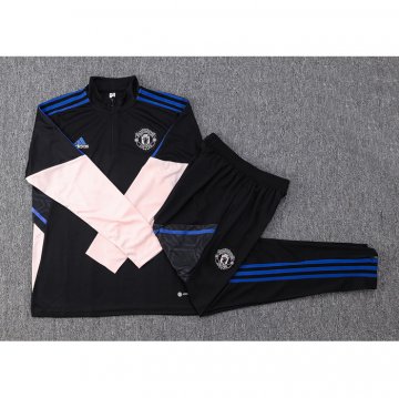 Chandal de Sudadera del Manchester United 22-23 Negro y Rosa