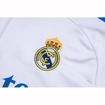 Chandal de Sudadera del Real Madrid Nino 25-26 Blanco Azul