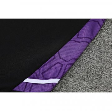 Chandal del Real Madrid Manga Corta 22-23 Negro y Purpura - Pantalon Corto