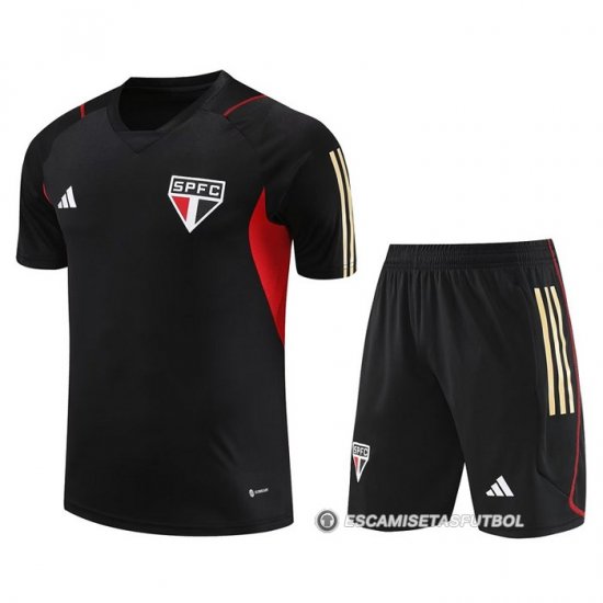 Chandal del Sao Paulo Manga Corta 2023-24 Negro - Pantalon Corto - Haga un click en la imagen para cerrar