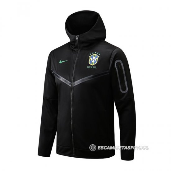 Chaqueta con Capucha del Brasil 22-23 Negro - Haga un click en la imagen para cerrar