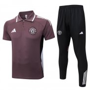 Conjunto Polo del Manchester United 25-26 Marron