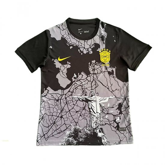 Tailandia Camiseta Brasil Jesus 25-26 Negro Gris - Haga un click en la imagen para cerrar