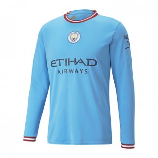 Camiseta Manchester City 1ª Manga Larga 22-23