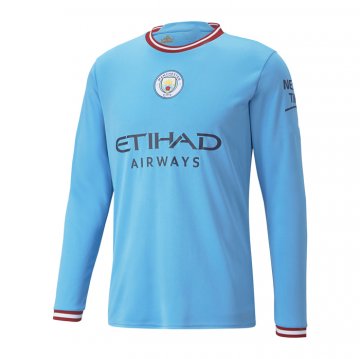 Camiseta Manchester City 1ª Manga Larga 22-23