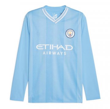 Camiseta Manchester City 1ª Manga Larga Nino 23-24
