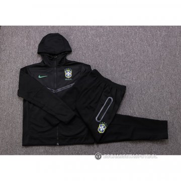 Chandal con Capucha del Brasil 22-23 Negro