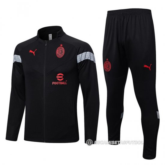 Chandal de Chaqueta del AC Milan 22-23 Negro y Rojo - Haga un click en la imagen para cerrar