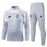 Chandal de Sudadera del Real Madrid 25-26 Gris Blanco