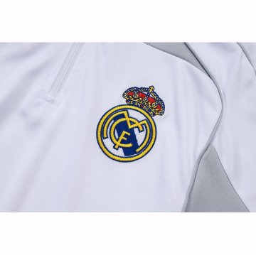 Chandal de Sudadera del Real Madrid Nino 25-26 Blanco Gris