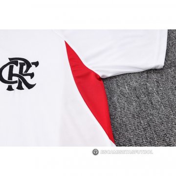 Chandal del Flamengo Manga Corta 23-24 Blanco - Pantalon Corto