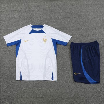 Chandal del Francia Manga Corta 2022-2023 Blanco - Pantalon Corto
