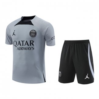 Chandal del Paris Saint-Germain Jordan Manga Corta 22-23 Gris - Pantalon Corto