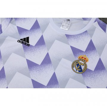 Chandal del Real Madrid Manga Corta 22-23 Blanco y Purpura - Pantalon Corto