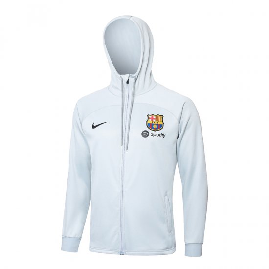 Chaqueta con Capucha del Barcelona 23-24 Blanco - Haga un click en la imagen para cerrar