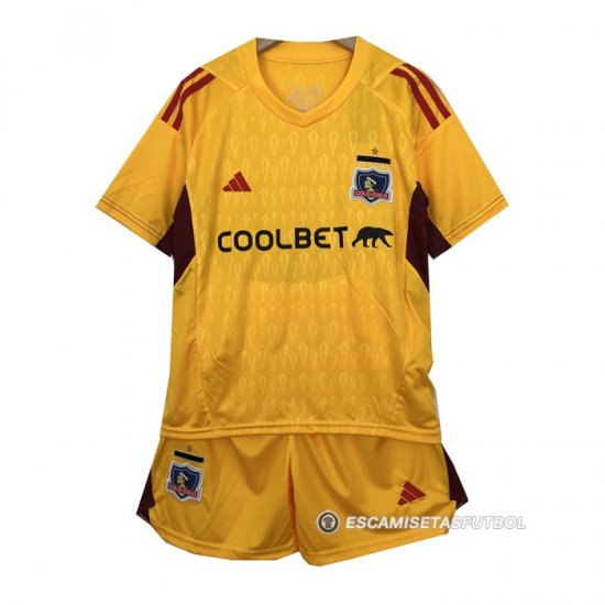Camiseta Colo-Colo Portero Nino 2023 Amarillo - Haga un click en la imagen para cerrar