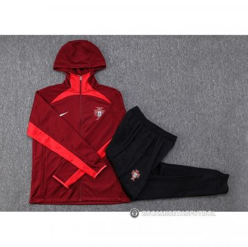 Chandal con Capucha del Portugal 23-24 Rojo